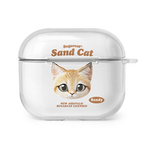 Sandy the Sand cat TypeFace AirPods 3 Clear Hard Case