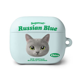 Chico the Russian Blue TypeFace AirPods 3 Hard Case