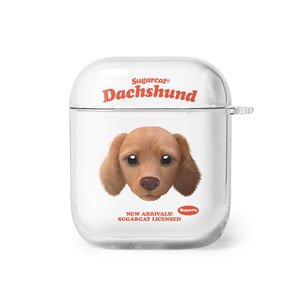 Baguette the Dachshund TypeFace AirPod Clear Hard Case