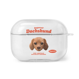 Baguette the Dachshund TypeFace AirPod PRO Clear Hard Case