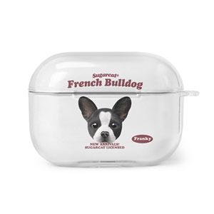 Franky the French Bulldog TypeFace AirPod PRO Clear Hard Case