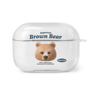 Brownie the Bear TypeFace AirPod PRO Clear Hard Case