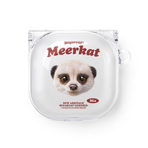 Mia the Meerkat TypeFace Buds Pro/Live Clear Hard Case
