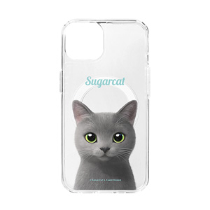 Chico the Russian Blue Simple Clear Gelhard Case (for MagSafe)