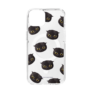 Gimo Face Patterns Clear Gelhard Case (for MagSafe)