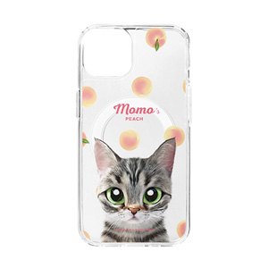 Momo the American shorthair cat’s Peach Clear Gelhard Case (for MagSafe)