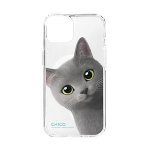 Chico the Russian Blue Peekaboo Clear Gelhard Case (for MagSafe)