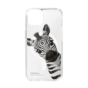Zebra the Plains Zebra Peekaboo Clear Gelhard Case (for MagSafe)