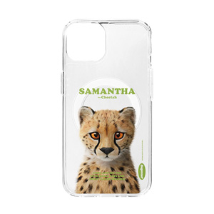Samantha the Cheetah Retro Clear Gelhard Case (for MagSafe)