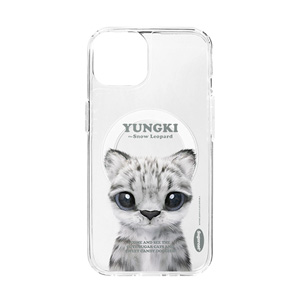 Yungki the Snow Leopard Retro Clear Gelhard Case (for MagSafe)
