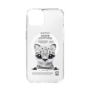 Yungki the Snow Leopard New Retro Clear Gelhard Case (for MagSafe)