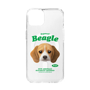 Bagel the Beagle TypeFace Clear Gelhard Case (for MagSafe)