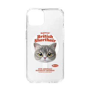 Moon the British Cat TypeFace Clear Gelhard Case (for MagSafe)