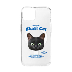 Zoro the Black Cat TypeFace Clear Gelhard Case (for MagSafe)