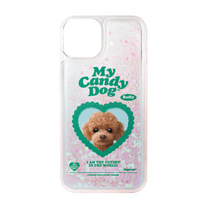 Ruffy the Poodle MyHeart Aqua Glitter Case