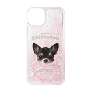 Leon the Chihuahua TypeFace Aqua Glitter Case