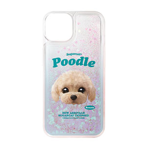 Renata the Poodle TypeFace Aqua Glitter Case