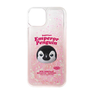 Peng Peng the Baby Penguin TypeFace Aqua Glitter Case