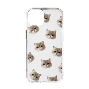 Christmas the British Shorthair Face Patterns Clear Jelly/Gelhard Case