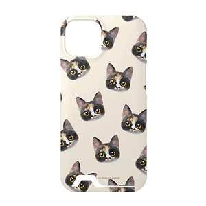 Mayo the Tricolor cat Face Patterns Under Card Hard Case