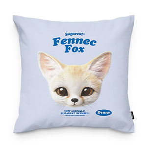 Denny the Fennec fox TypeFace Throw Pillow