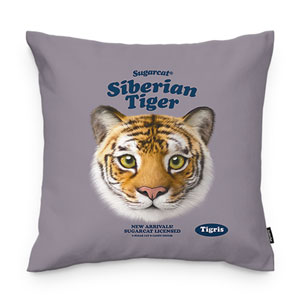 Tigris the Siberian Tiger TypeFace Throw Pillow