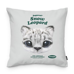 Yungki the Snow Leopard TypeFace Throw Pillow