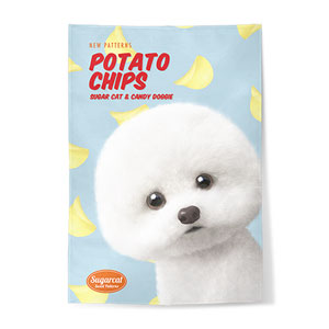 Dongle the Bichon&#039;s Potato Chips New Patterns Fabric Poster