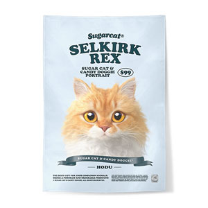 Hodu the Selkirk Rex New Retro Fabric Poster
