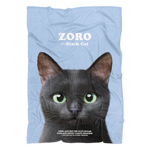 Zoro the Black Cat Retro Fleece Blanket