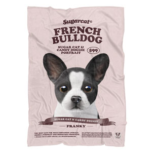 Franky the French Bulldog New Retro Fleece Blanket