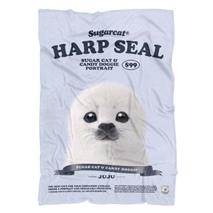 Juju the Harp Seal New Retro Fleece Blanket