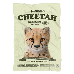 Samantha the Cheetah New Retro Fleece Blanket