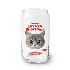 Moon the British Cat TypeFace Beer Can Glass