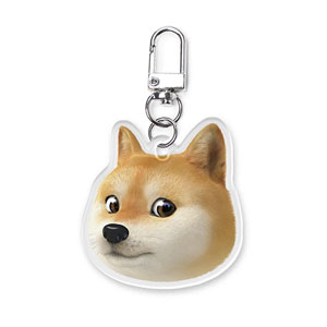 Doge the Shiba Inu (GOLD ver.) Face Acrylic Keyring (2mm Thick)