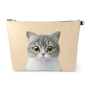 Moon the British Cat Leather Clutch (Triangle)
