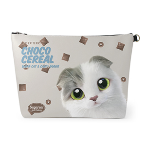 Duna’s Choco Cereal New Patterns Leather Clutch (Triangle)
