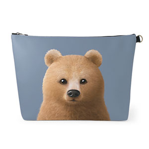 Brownie the Bear Leather Clutch (Triangle)
