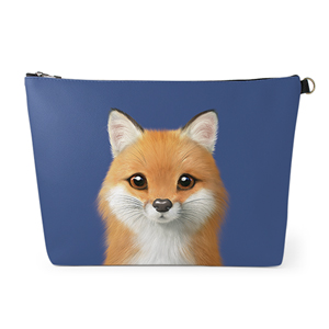 Maple the Red Fox Leather Clutch (Triangle)