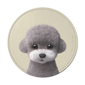 Earlgray the Poodle Leather Coaster
