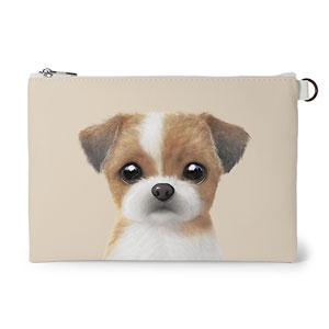 Peace the Shih Tzu Leather Flat Pouch