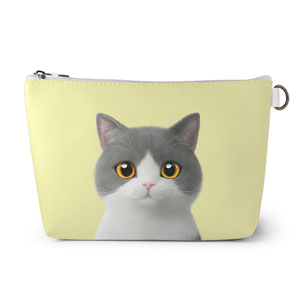 Max the British Shorthair Leather Triangle Pouch