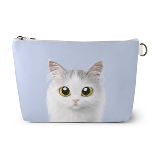 Rangi the Norwegian forest Leather Triangle Pouch