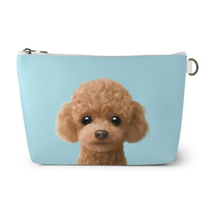 Ruffy the Poodle Leather Triangle Pouch