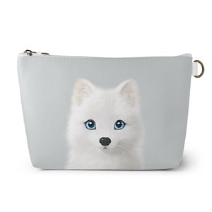 Polly the Arctic Fox Leather Triangle Pouch