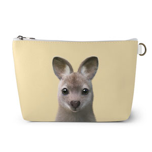 Wawa the Wallaby Leather Triangle Pouch