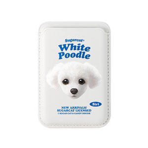 Siri the White Poodle TypeFace Magsafe Card Wallet