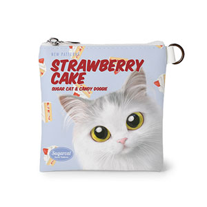 Rangi the Norwegian forest’s Strawberry Cake New Patterns Mini Flat Pouch