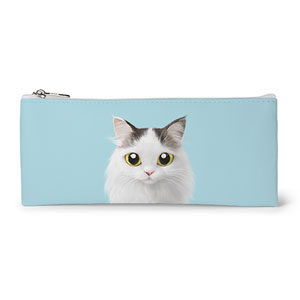 Charlie Leather Flat Pencilcase