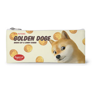 Doge’s Golden Coin New Patterns Leather Flat Pencilcase